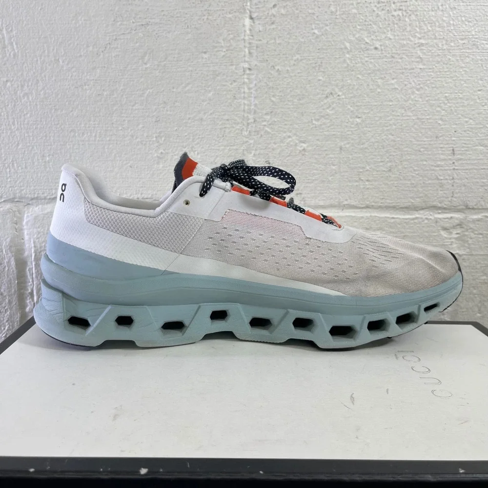 On Cloudmonster Frost‎ Surf White Athletic Running Shoes Sneakers Men's 12 US